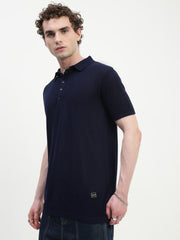 Polo See Through Navy Blue Cotton T-Shirt