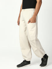 Cream Parachute Cotton Pant