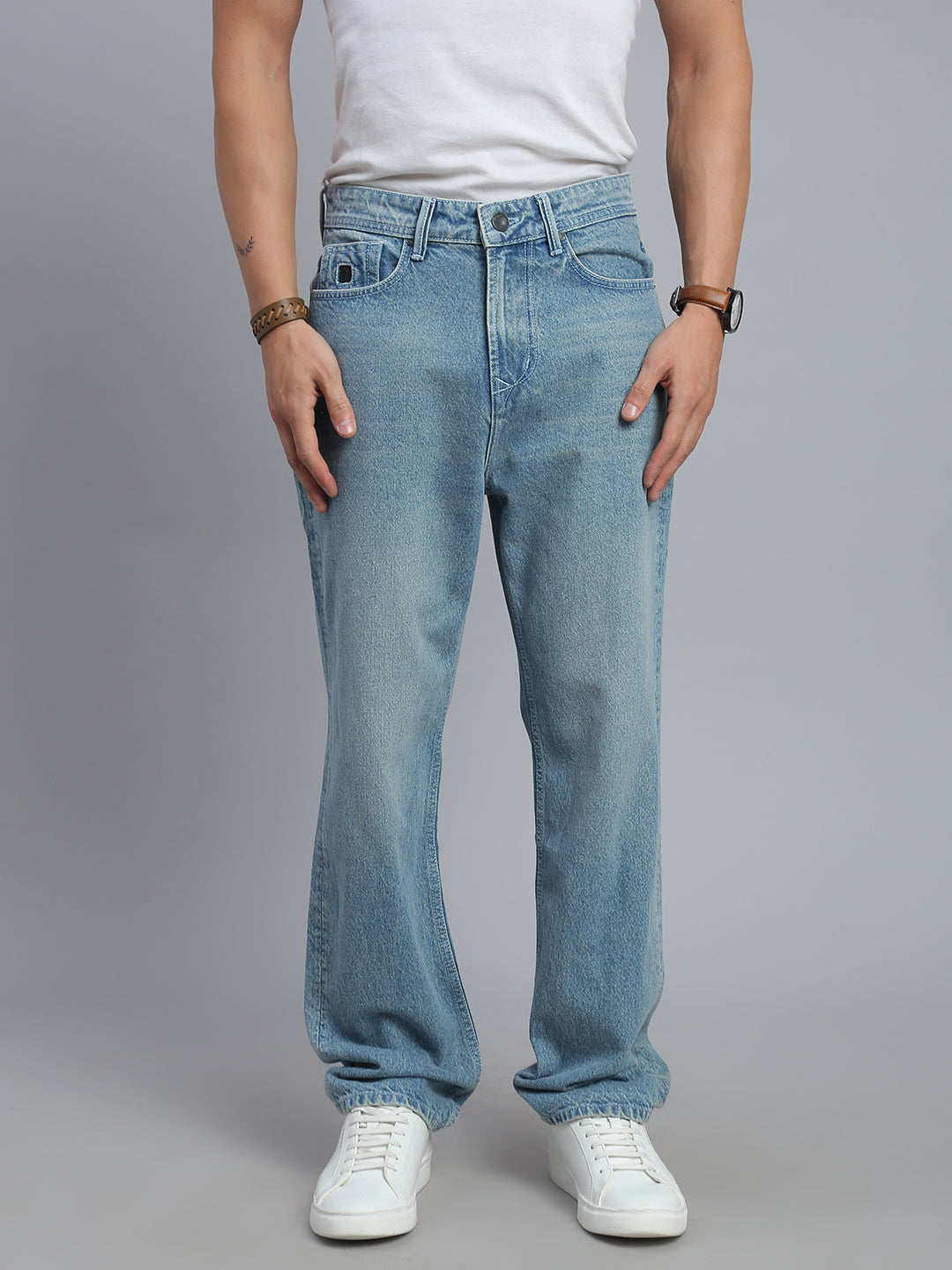 Light Blue Vintage Straight Fit Jeans