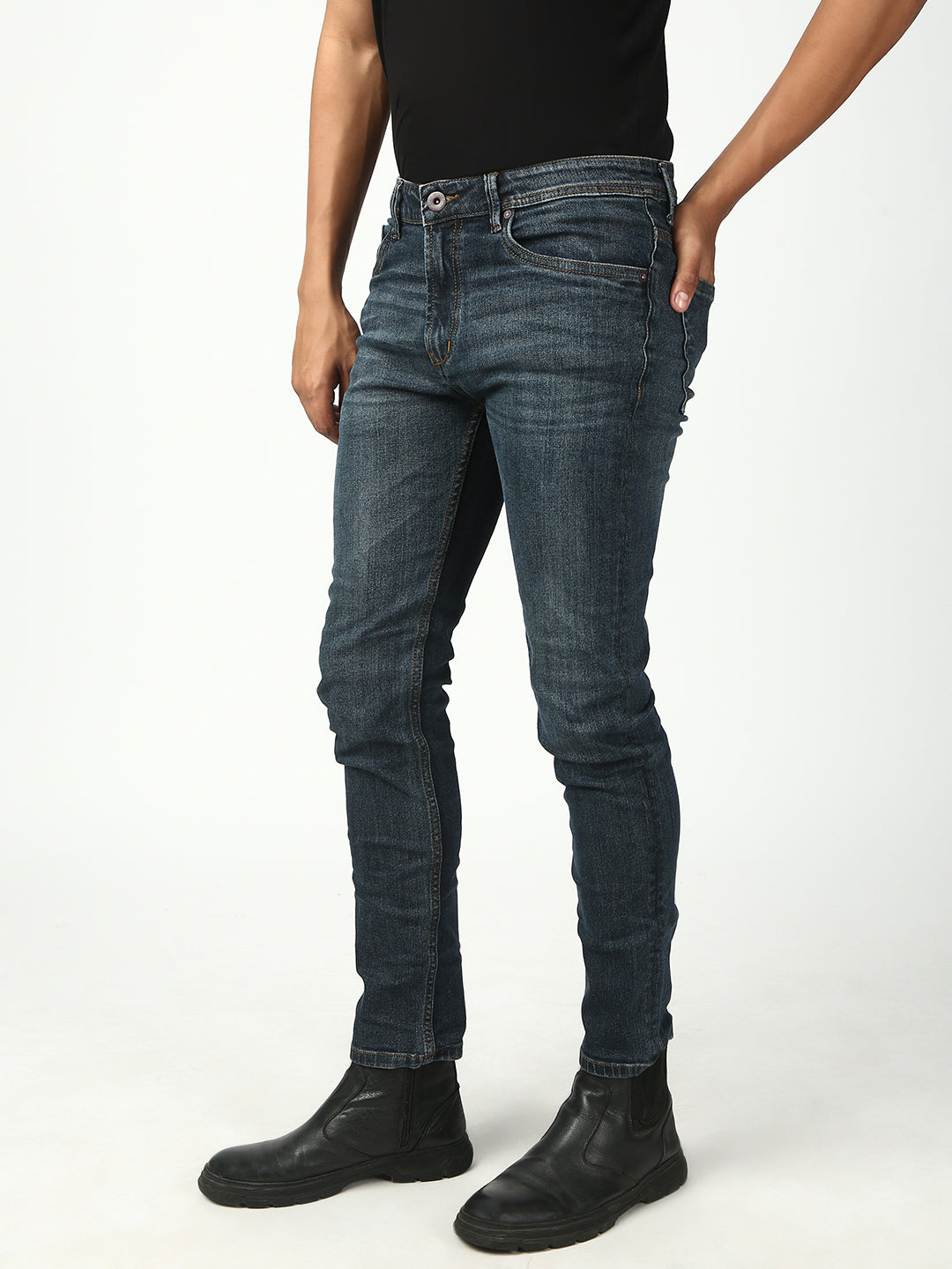 Vintage Blue Slim Fit Stretchable Jeans