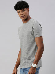 Stripe Half Slim Fit T-Shirt
