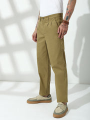 Khakhi Straight Fit Cotton Pant
