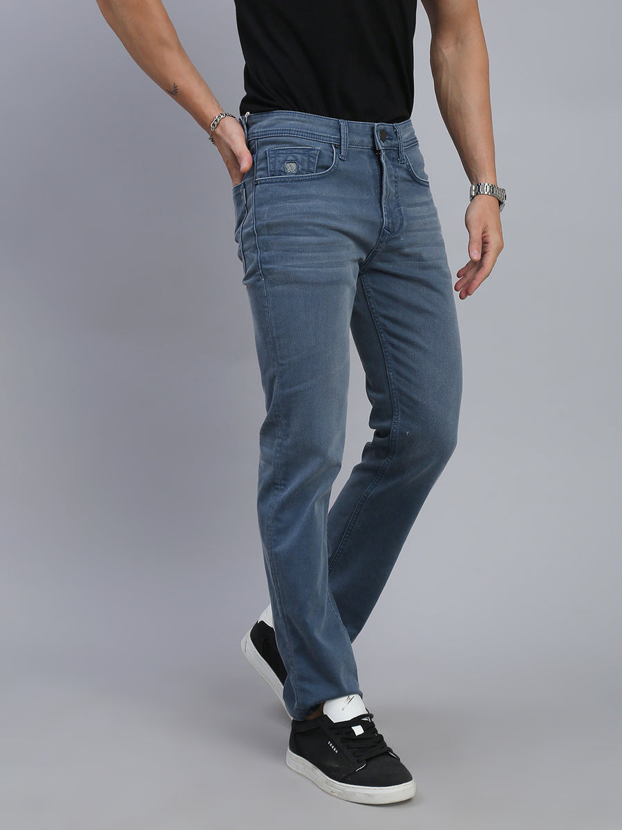 Blue Vintage Regular Straight Fit Stretchable Jeans