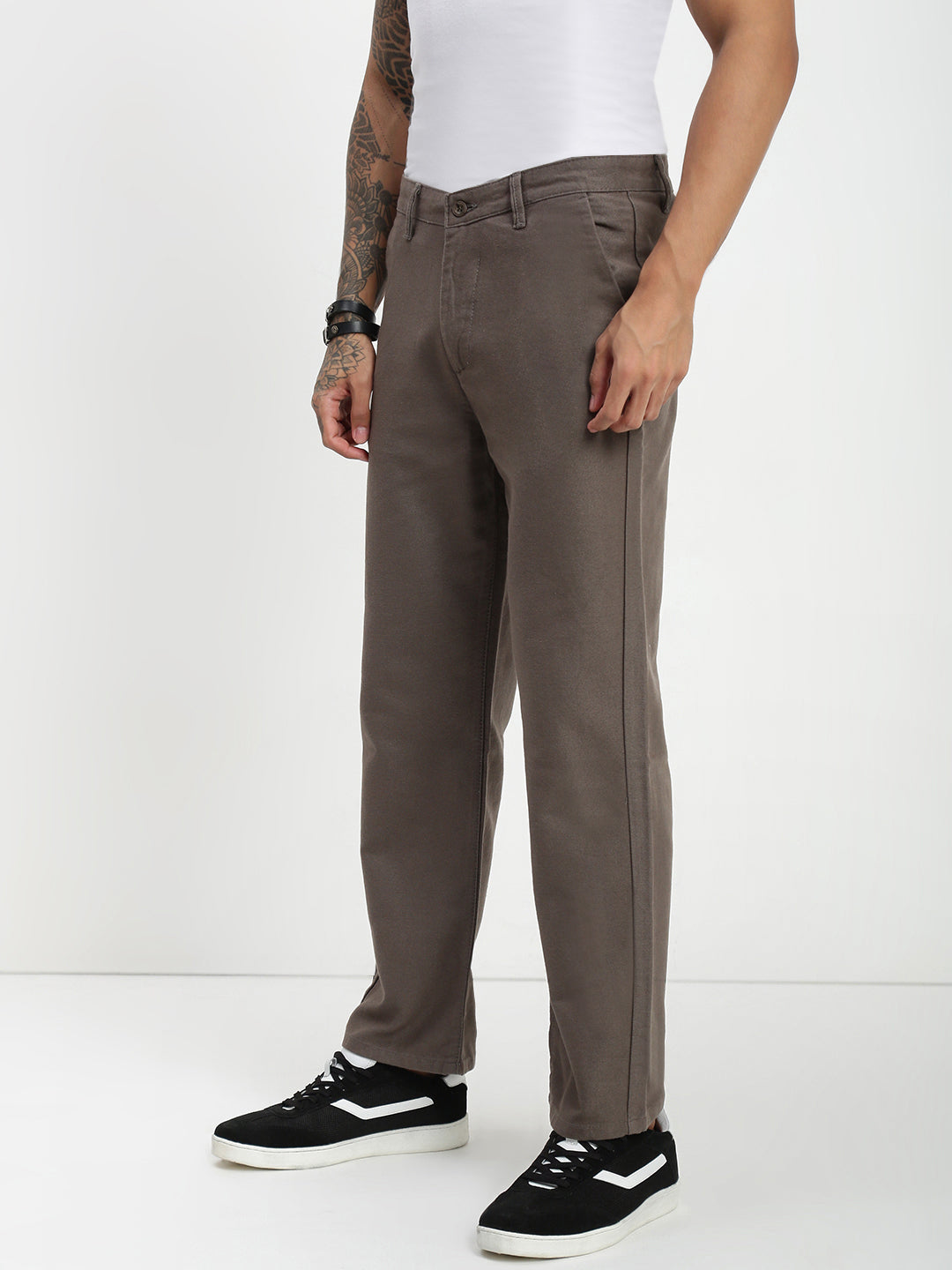 Mouse Relax Fit Cross Pocket Drill Linen Pants