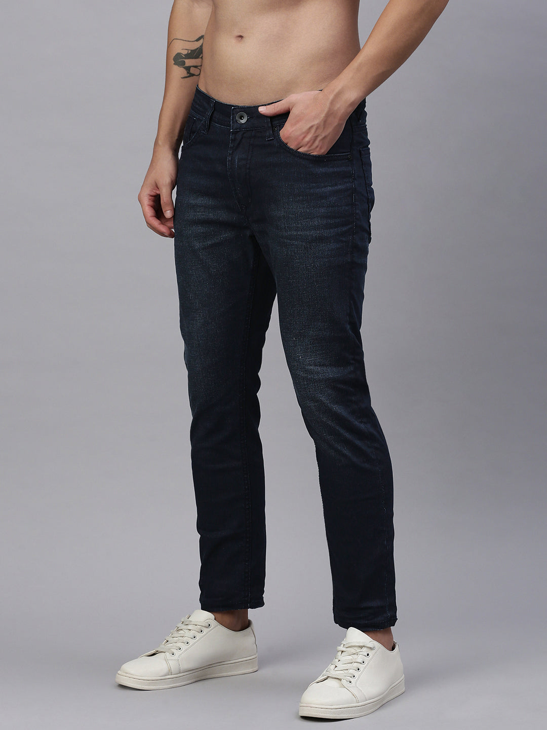 Dark Blue Straight Stretchable Jeans