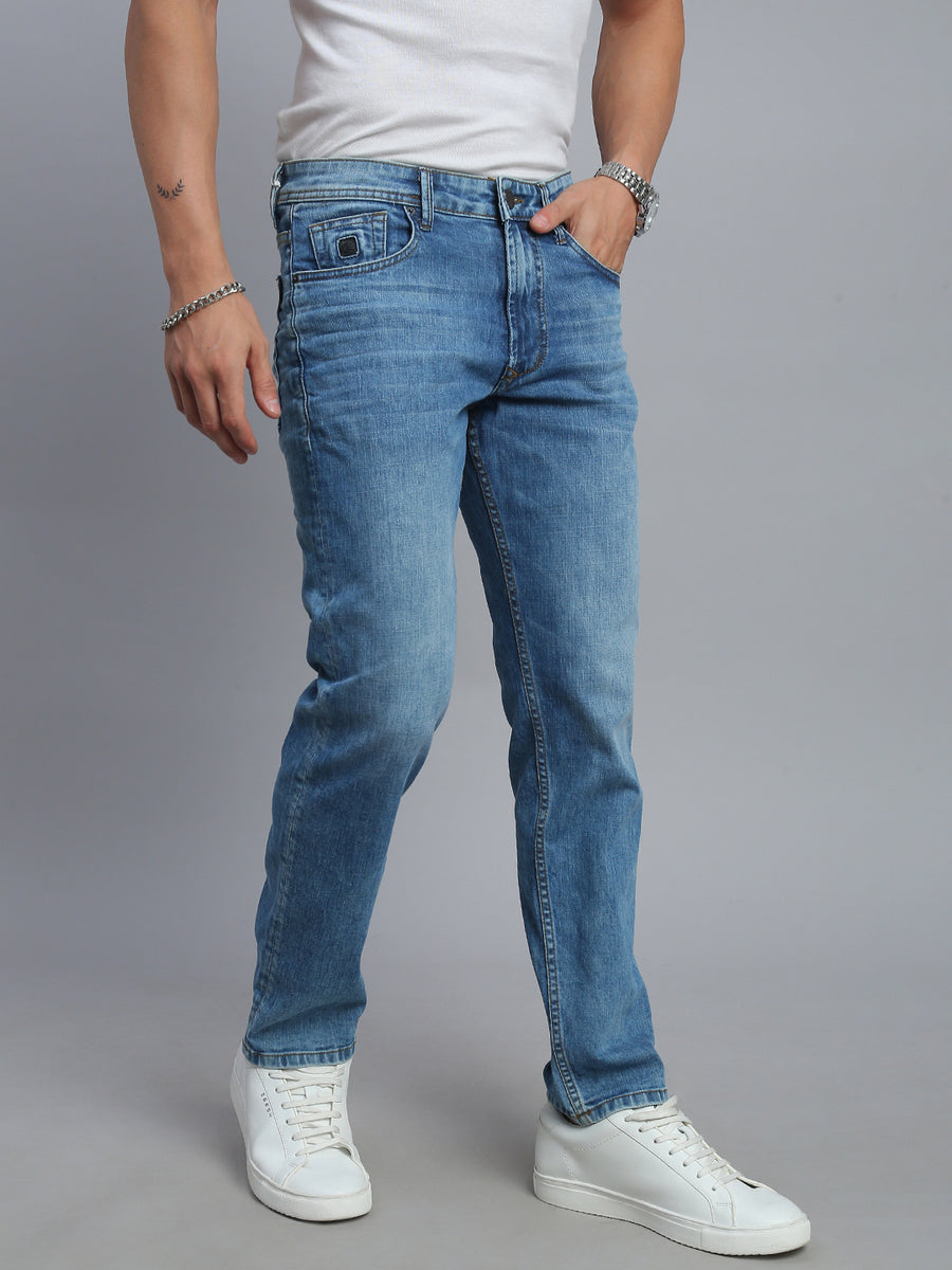 Mild Blue Comfort Fit Stretchable Jeans