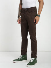 Dark Gray Slim Fit Satin Cotton Pants