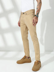 Khakhi  Slim  Fit Cross Pocket  Satin  Pants