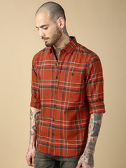 Checks Full Sleeve Relax Shirt With Pocket
