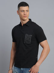 Black Polo Cotton T-Shirt