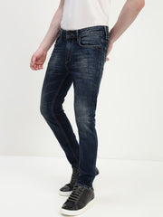 Vintage Blue Trapped Fit Stretchable Jeans