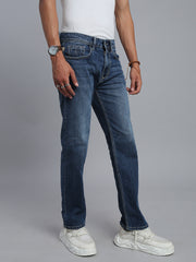 Mild Blue Regular Straight Fit Stretchable Jeans