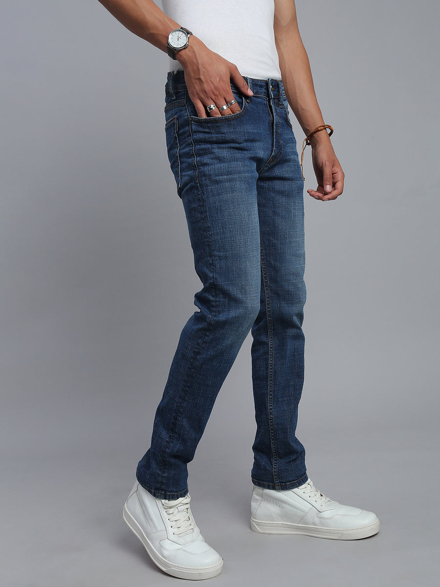 Blue Comfort Slim Fit Stretchable Jeans