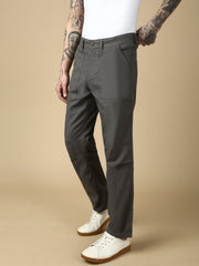 Grey Front Patch Pocket Straight Fit Cargo Paint