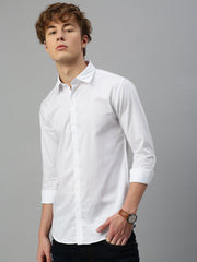 White Herringbone Shirt Without Pocket