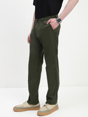 Olive Comfort Fit Chinos Paint