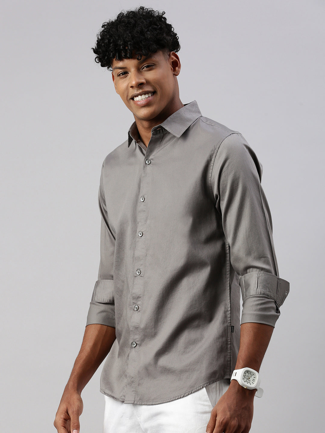 Dark Gray Full Sleeve Shartin Shirt Without Pocket