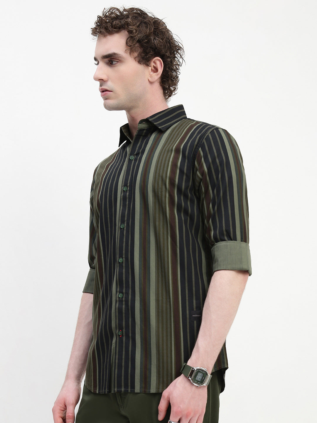 Stripe Full Sleeve Slim Fit Shirt Without Pocket