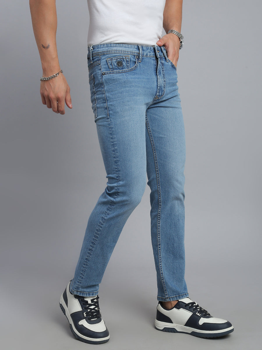 Light Blue Comfort Slim Fit Stretchable Jeans