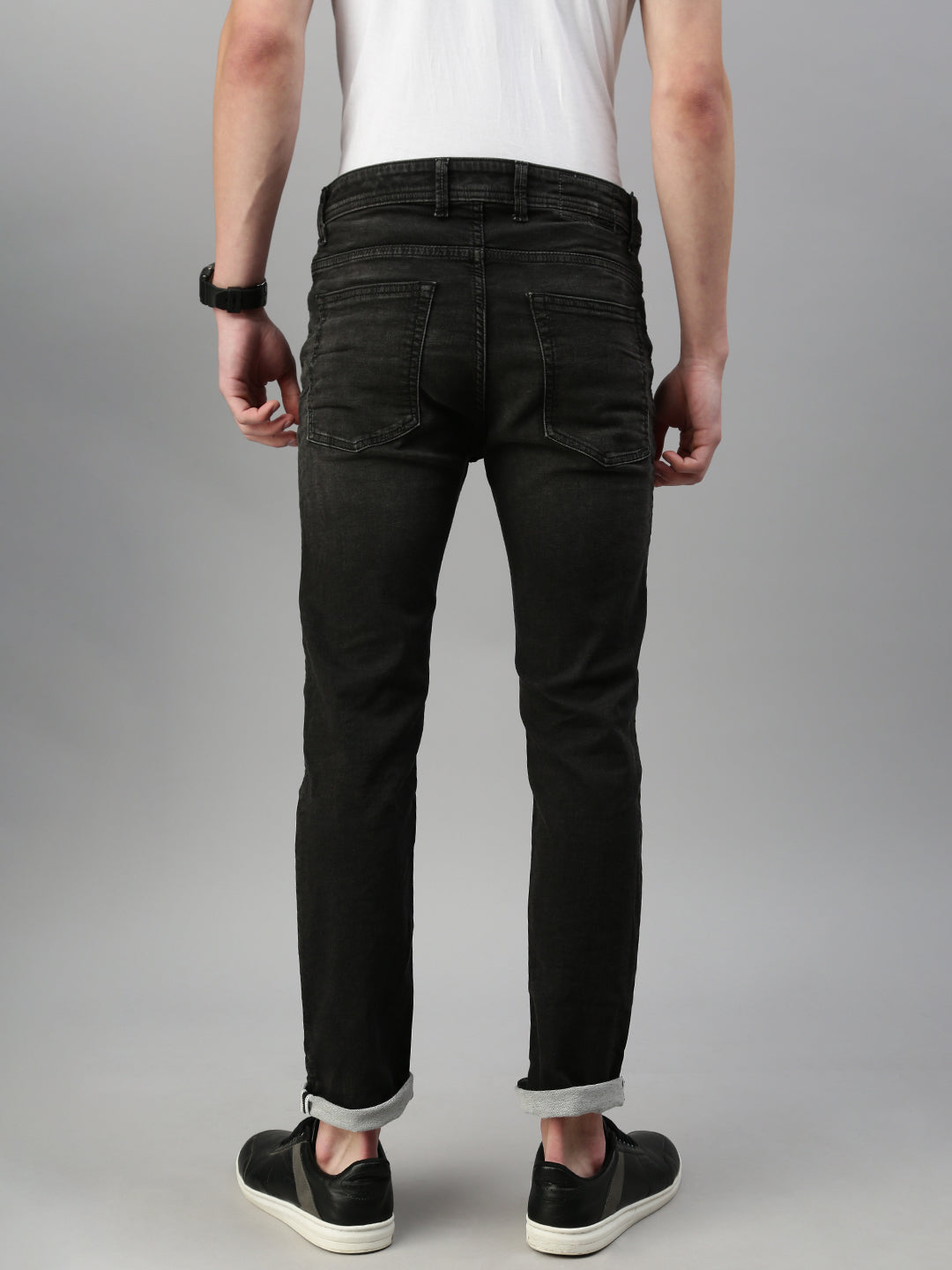 Black Gray Vintage Slim Fit Stretchable Jeans