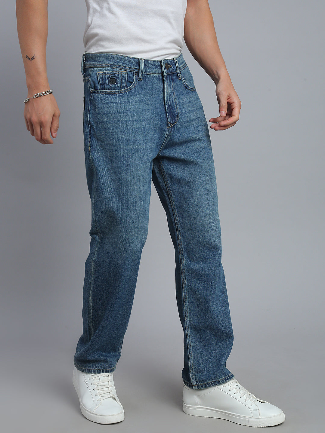 Blue Vintage Straight Fit Jeans