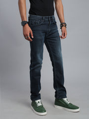 Blue Vintage Regular Straight Fit Stretchable Jeans