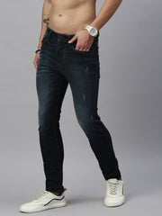 Vintage Dark Blue Straight Stretchable Jeans