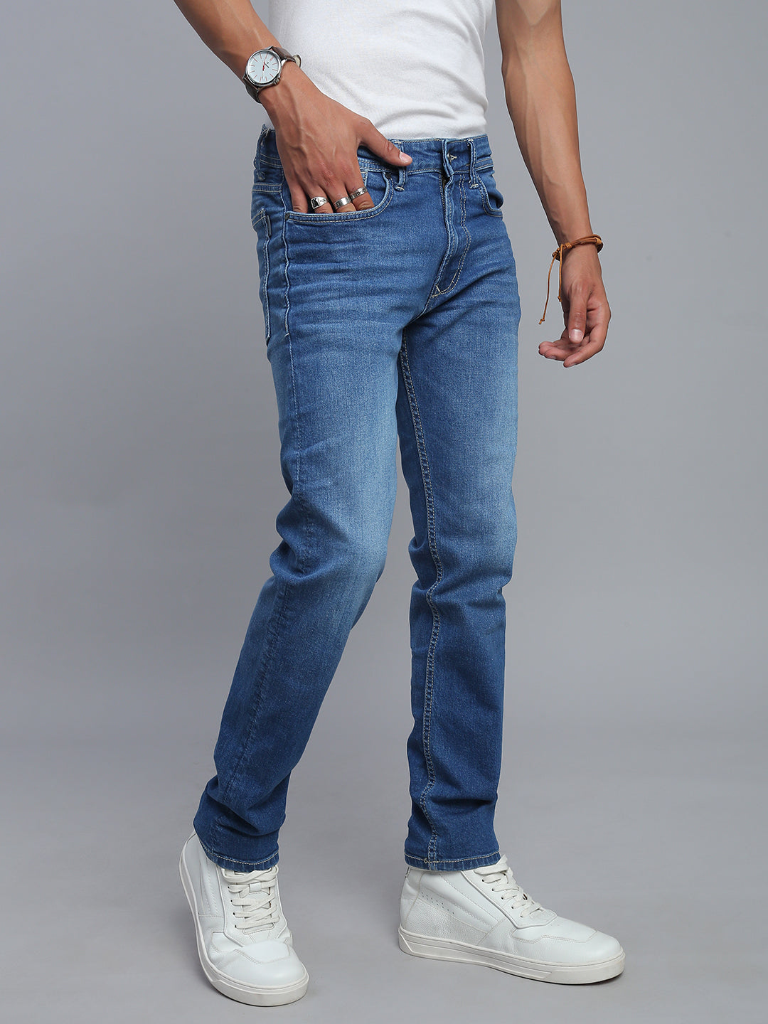Classic Blue Comfort Slim Fit Stretchable Jeans