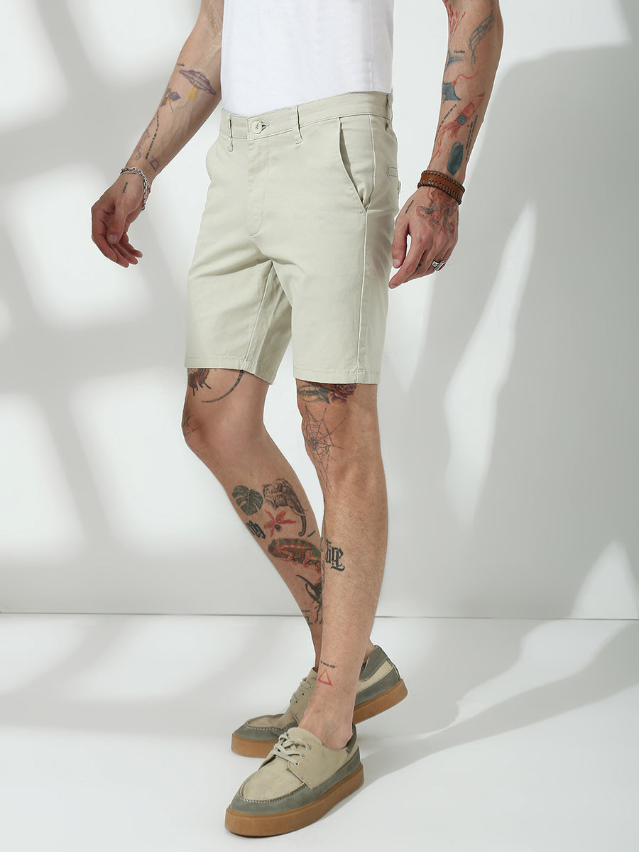 Cream Relax Fit Chinos Shorts