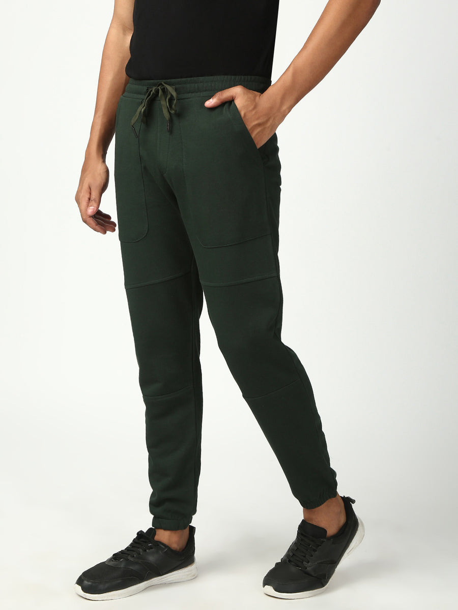 Dark Green Slim Fit Stretchable Jogger
