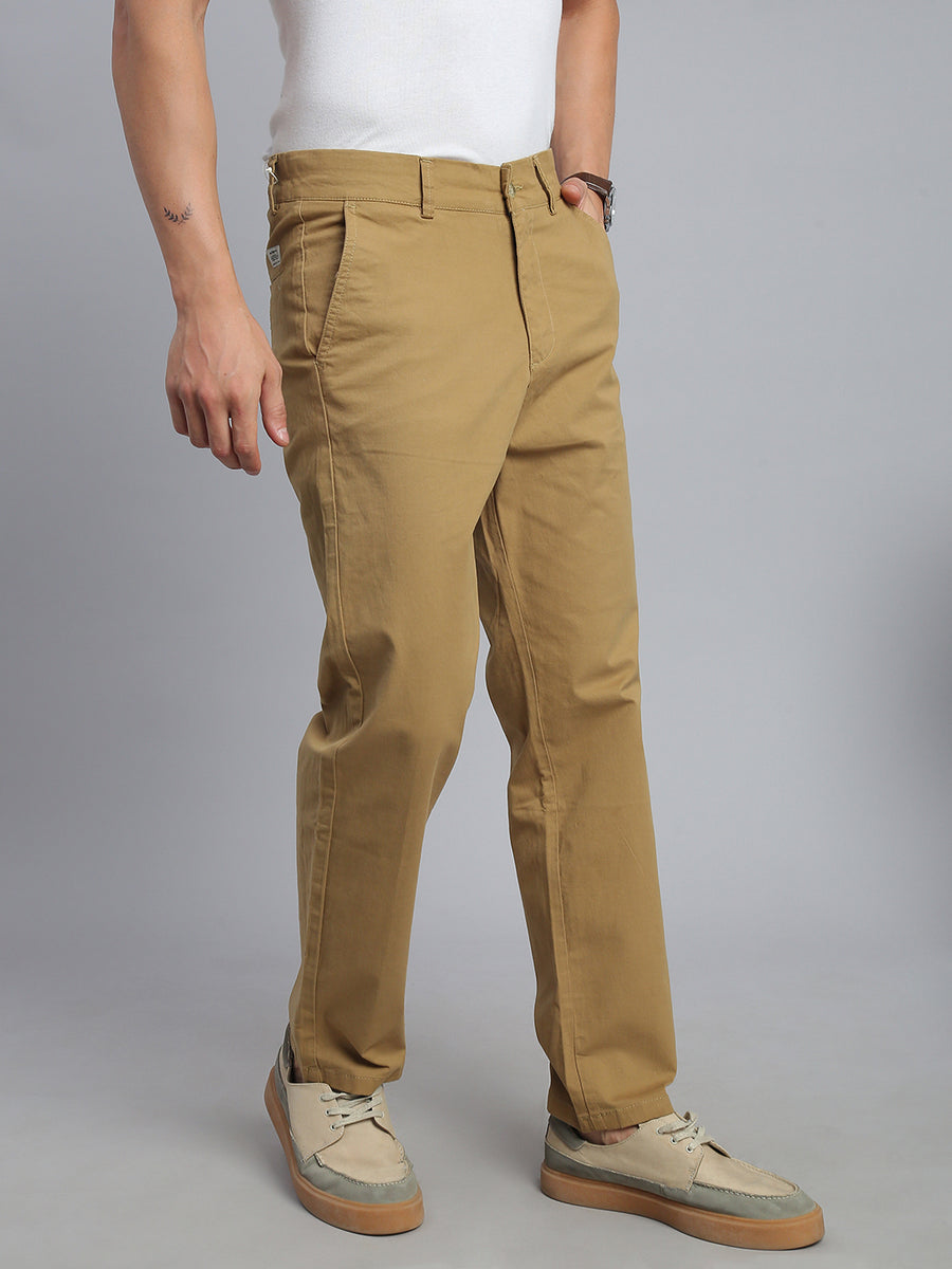 Khakhi Straight Fit Chinos Paint