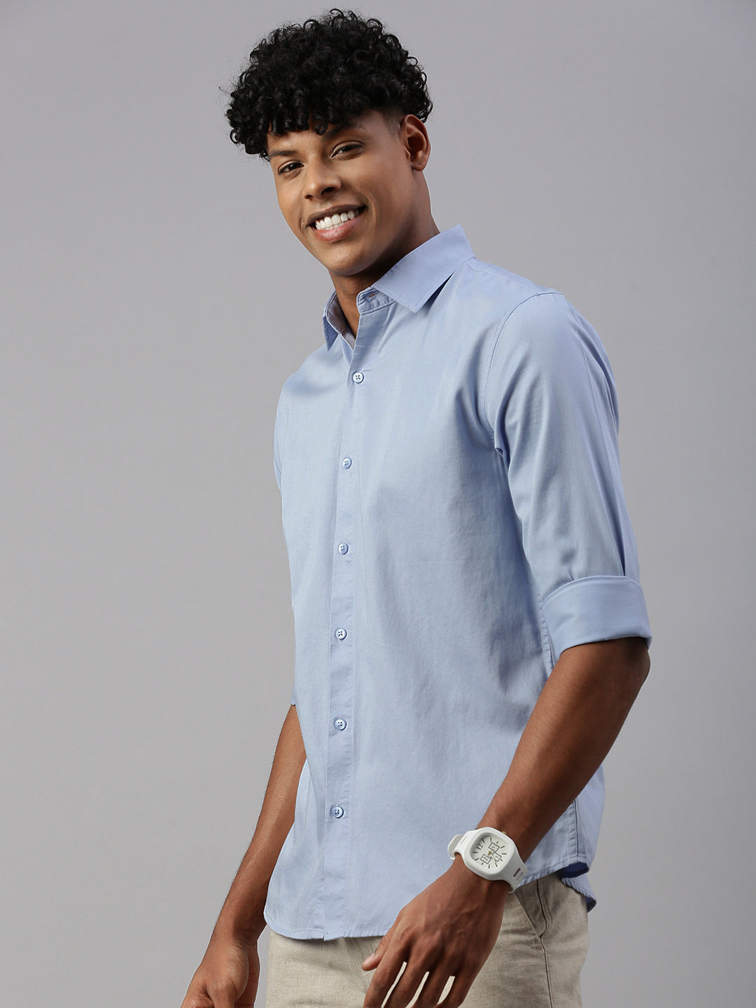 Sky Blue Full Sleeve Shartin Shirt Without Pocket