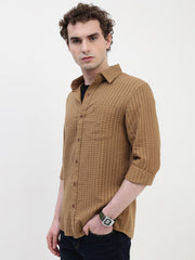 Seersucker Must Full Sleeve Relsx Fit Shirt With Pocket