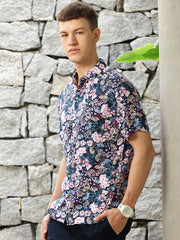 Printed Viscose Half Sleeve Shirt Without Pocket