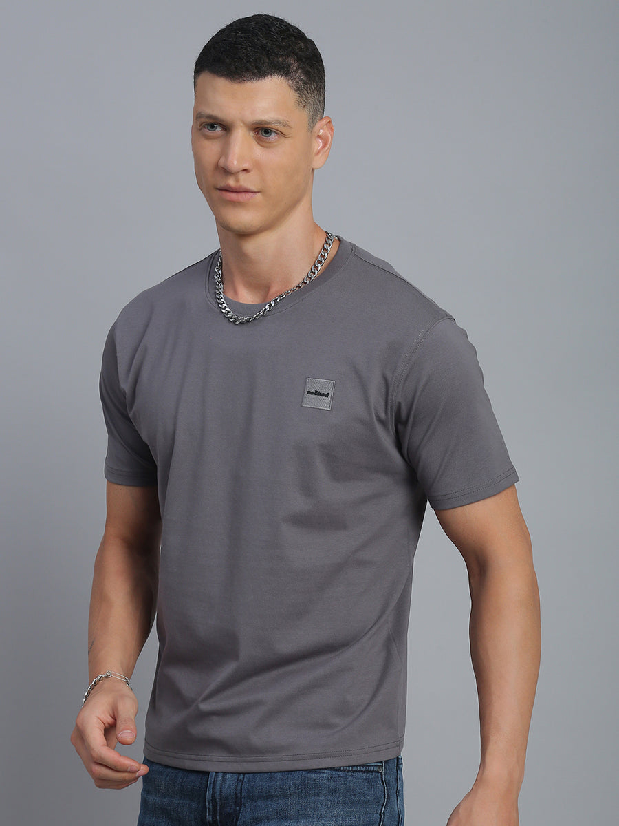 Smoke Grey Polo Cotton T-Shirt