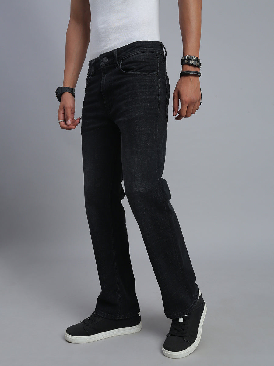 Black Boot Cut Fit Stretchable Jeans