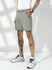 Grey  Detachable Convertable Regular Fit Cargo Paint