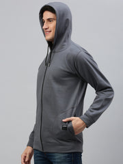 Gray Men's Hoodies With Full Zip