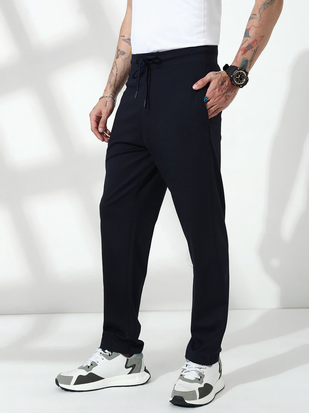 Navy Blue Cross Pocket Regular Fit Lower