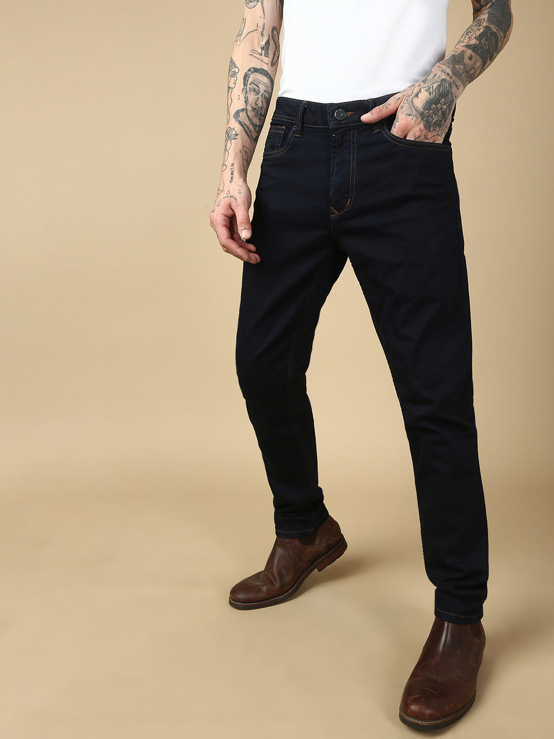 Dark Blue Slim Fit Stretchable Jeans