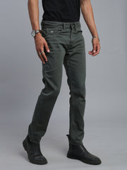 Olive Green Comfort Slim Fit Stretchable Jeans
