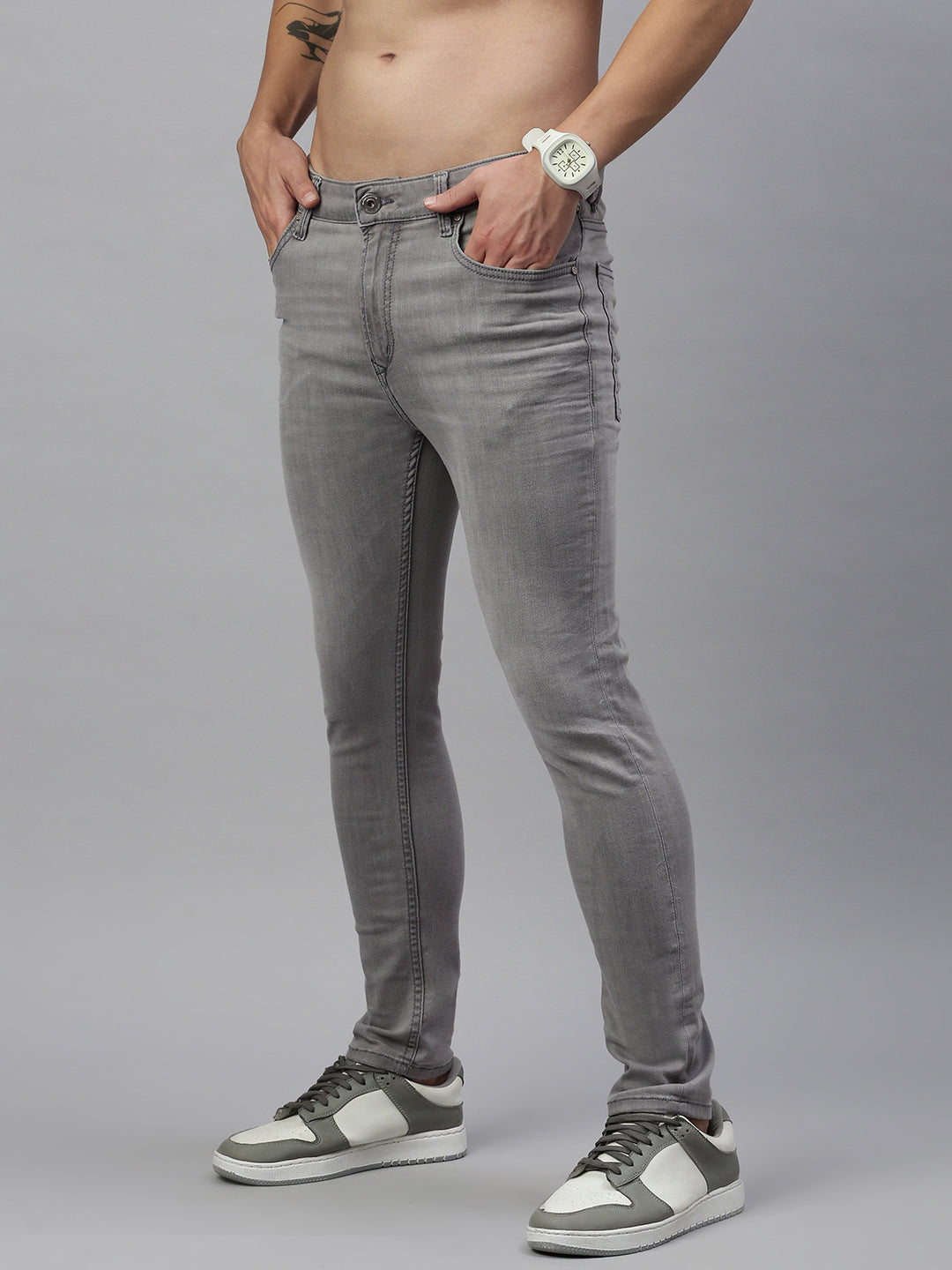 Vintage Gray Skinny Stretchable Jeans