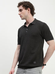 Polo See Through Dark Gray Cotton T-Shirt