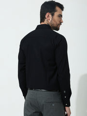 Black Full Sleeve Slim Fit Shirt Without Pocket