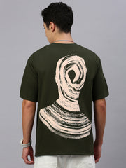 Printed Round Neck Oversize Half Sleeve T-Shirt