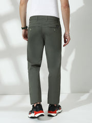 Front Pleated Dark Grey Slim Fit Pant