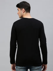 Black Henley Neck Full Sleeve t-shirt