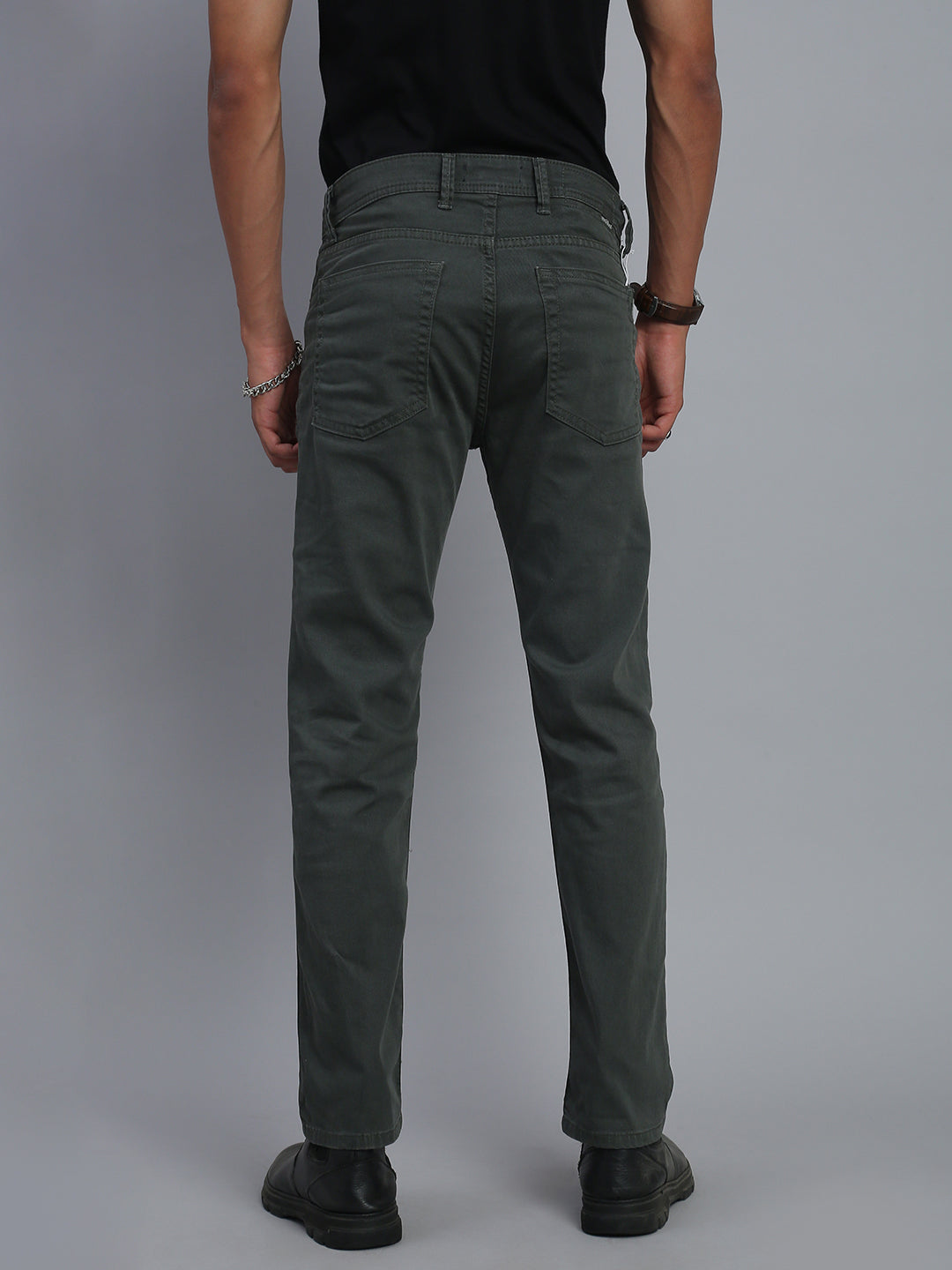 Olive Green Comfort Slim Fit Stretchable Jeans