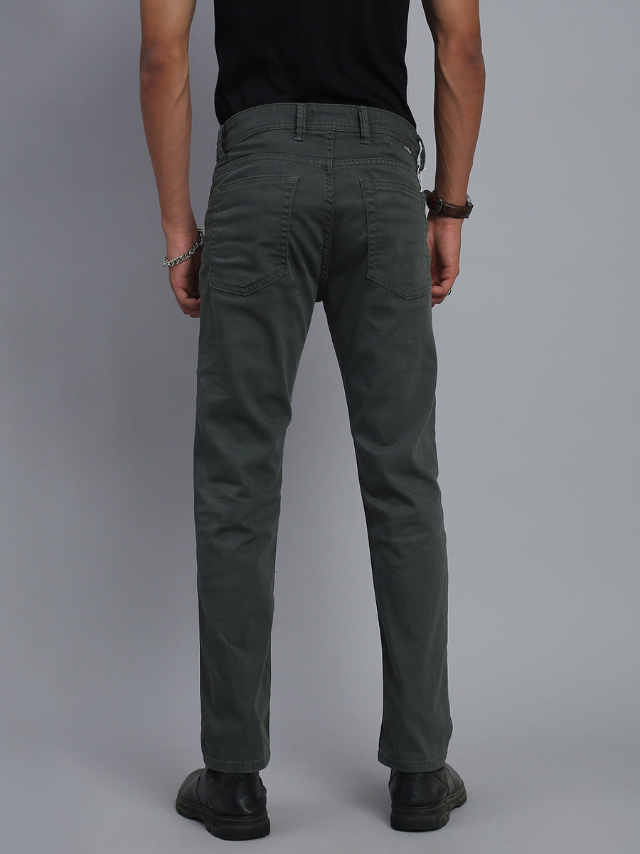 Olive Green Comfort Slim Fit Stretchable Jeans