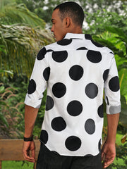 Printed Satin Giza Cotton Shirt Without Pocket